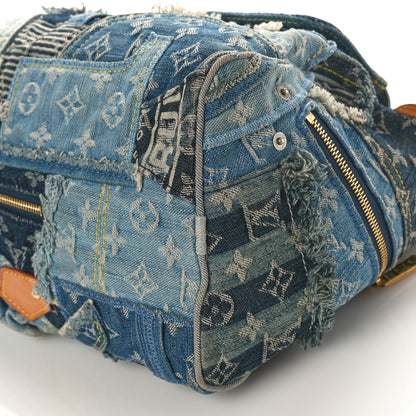 Louis Vuitton Denim Patchwork Speedy 30 Blue 8 of 9