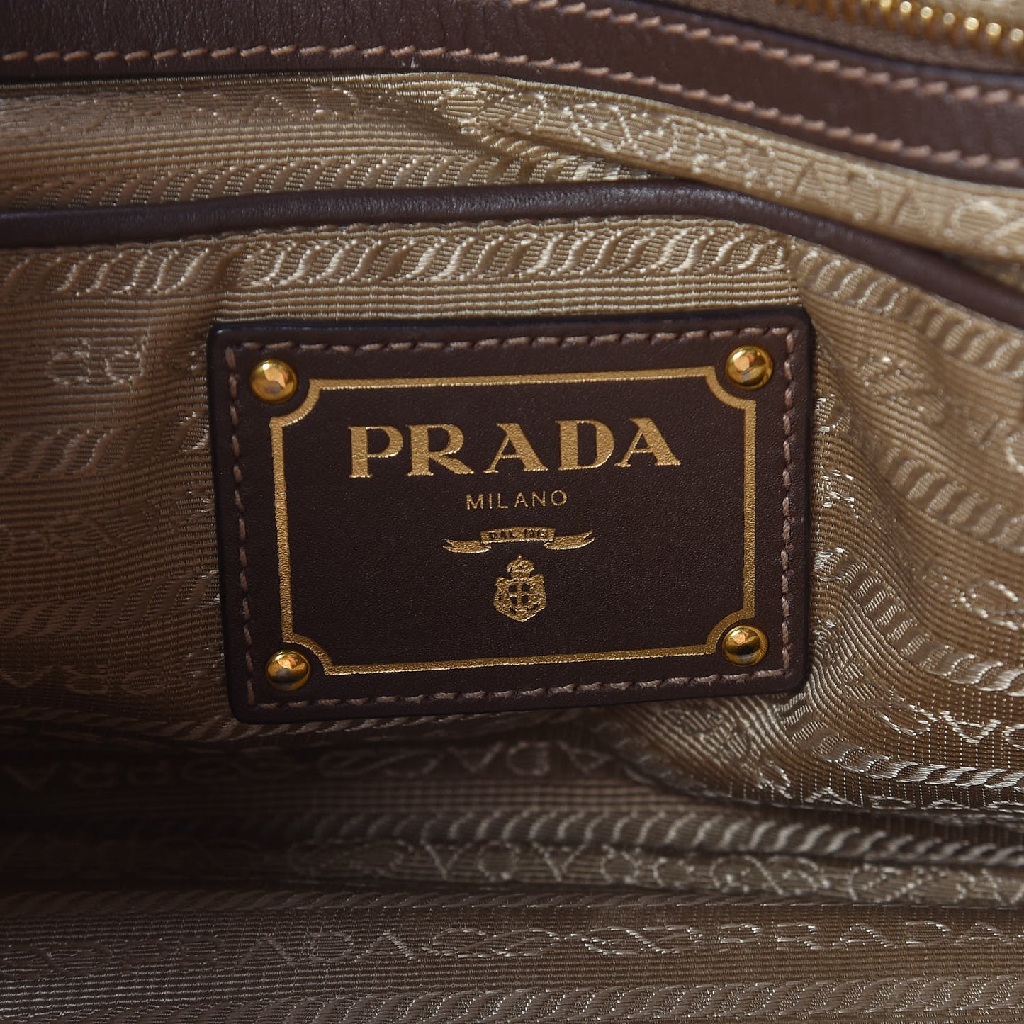 Jacquard Logo Tote Brown