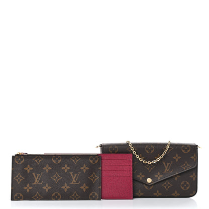 Louis Vuitton Monogram Pochette Felicie Chain Wallet Fuchsia 3 of 11
