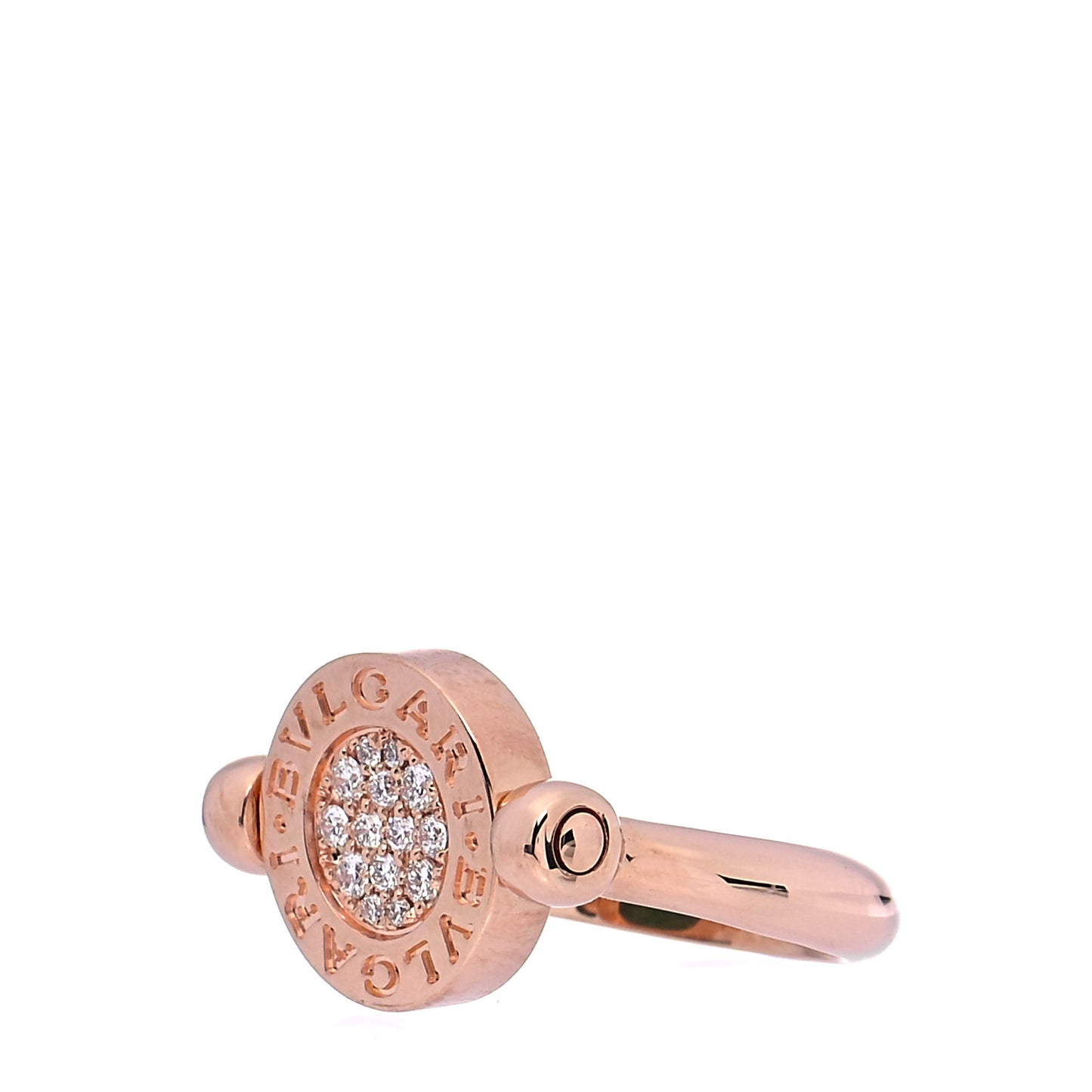 18K Rose Gold Diamond Jade BVLGARI BVLGARI Ring 48 4.5