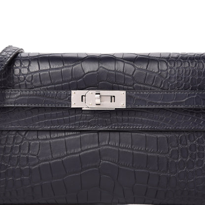 Hermes Matte Alligator Kelly Wallet To Go Bleu Indigo 9 of 10