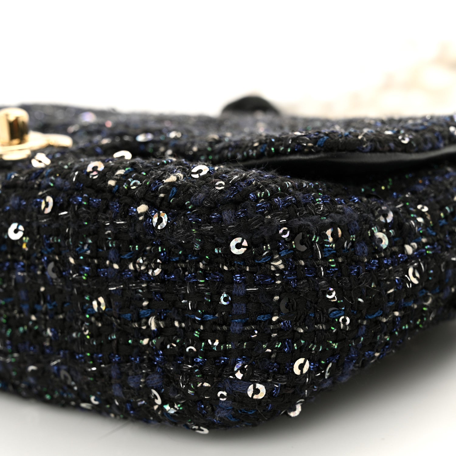 Chanel Tweed Mini Pearl Handle Flap Black Ecru 10 of 10