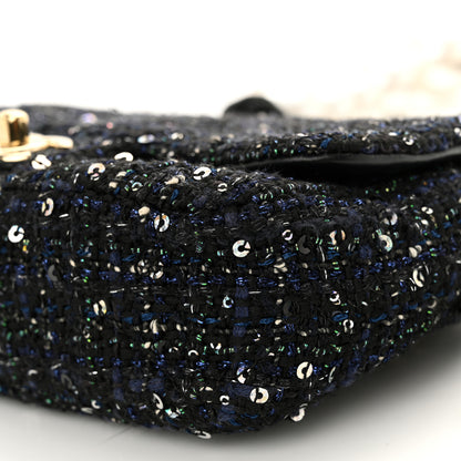 Chanel Tweed Mini Pearl Handle Flap Black Ecru 10 of 10