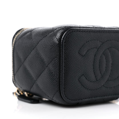 Chanel Caviar Quilted Mini Vanity Case With Chain Black 8 of 9