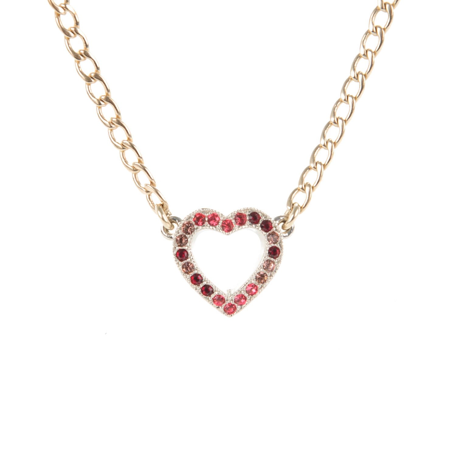 Chanel Crystal Heart Eye CC Charm Necklace Gold Silver 3 of 7
