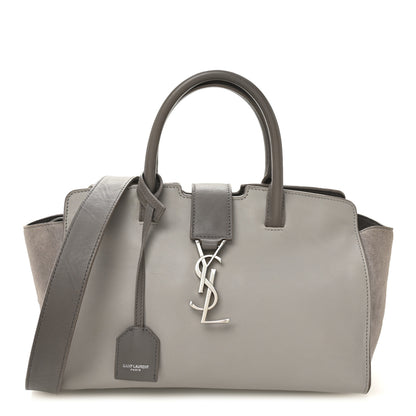 Saint Laurent Calfskin Suede Baby Monogram Downtown Cabas Grey 1 of 11