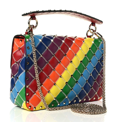 Valentino Garavani Lambskin Medium Rockstud Spike Shoulder Bag Rainbow 2 of 8