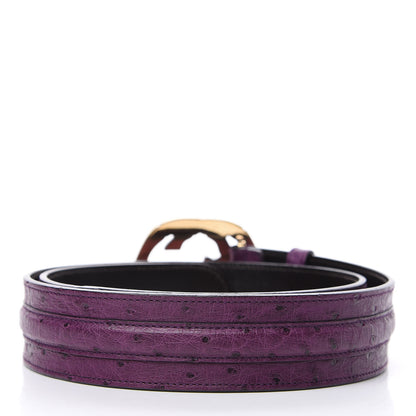 Gucci Ostrich Bamboo Interlocking G Belt 90 36 Purple 2 of 5