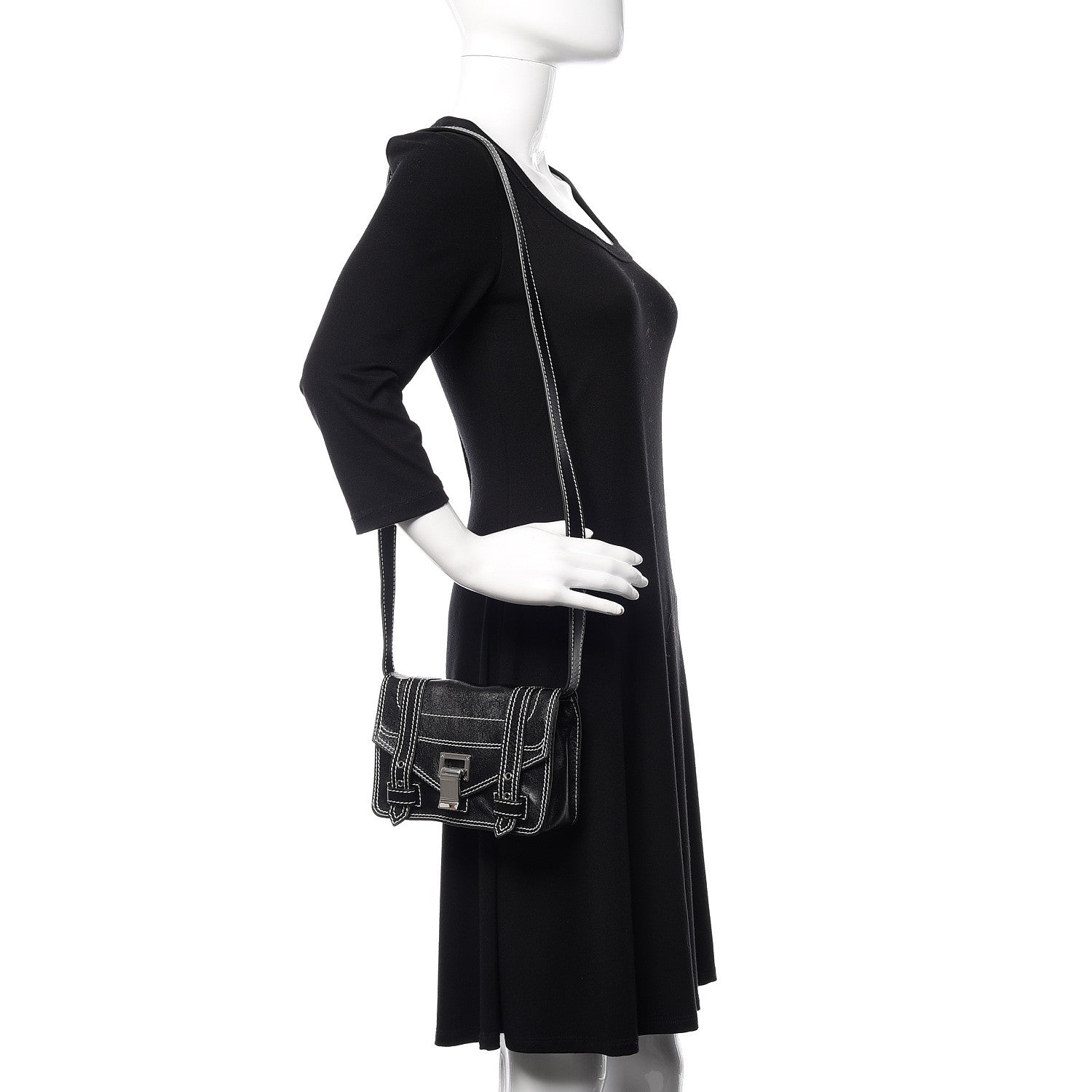 Proenza Schouler Lambskin PS1+ Mini Pouch Messenger Black 2 of 10