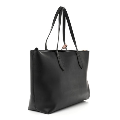 Burberry Grainy Calfskin Haymarket Colours Check Medium Zip Tote Black 3 of 11