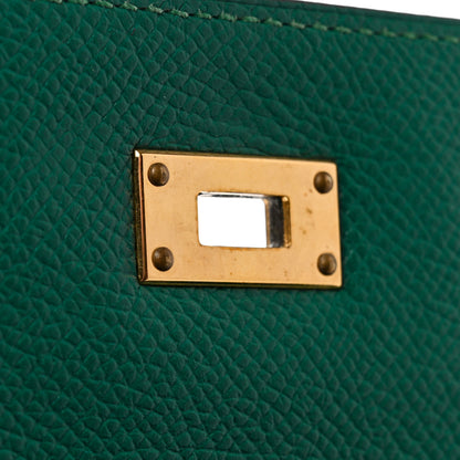 Hermes Epsom Kelly Longue Wallet Malachite 11 of 13