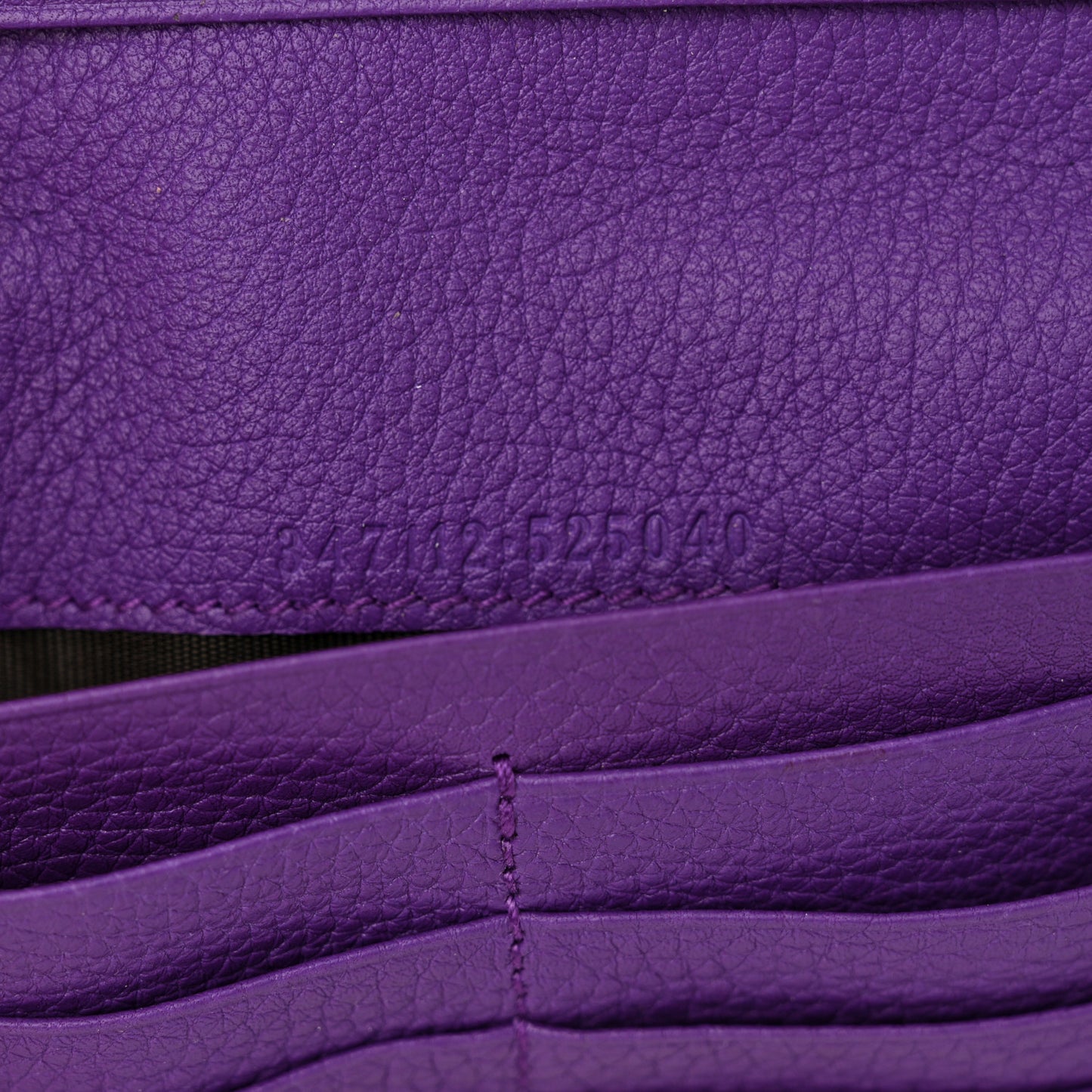 Grained Calfskin Continental Zip Wallet Purple