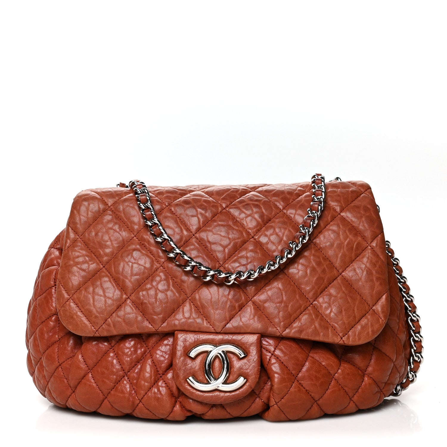 Chanel Washed Lambskin Quilted Medium Chain Around Messenger Brown 1 of 12