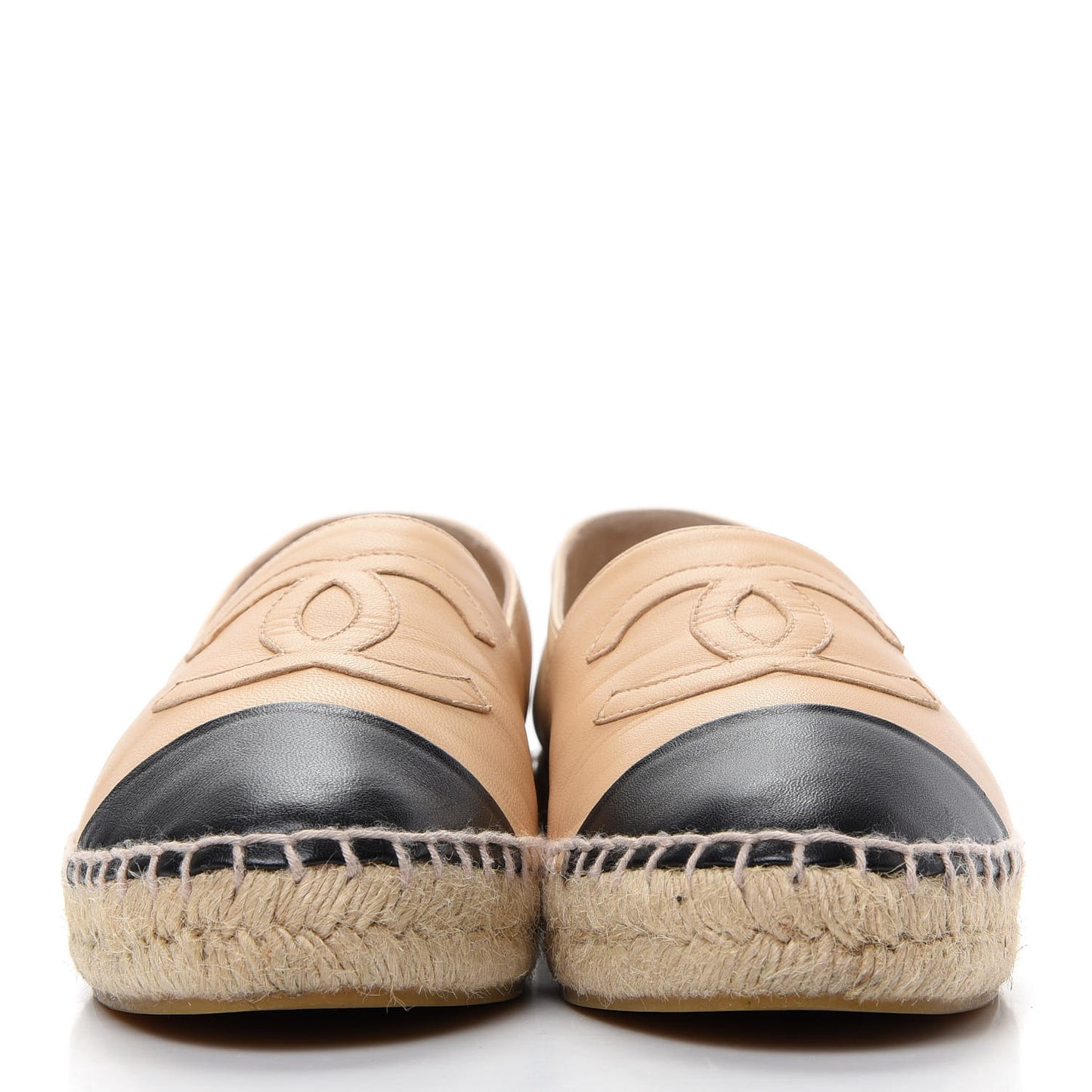 Lambskin CC Espadrilles 36 Beige Black