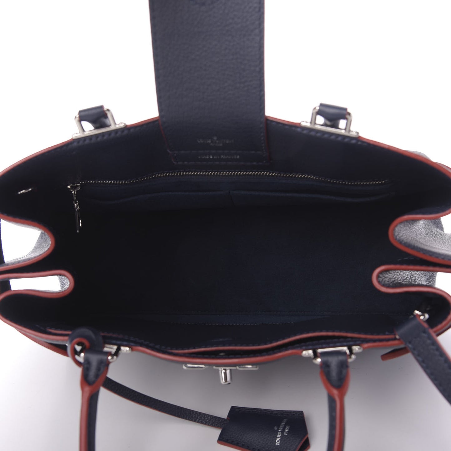 Calfskin Lockme Day Marine Rouge