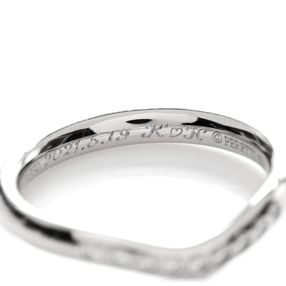 Tiffany Platinum Diamond Elsa Peretti Curved Wedding Band Ring 45 3.5 5 of 5