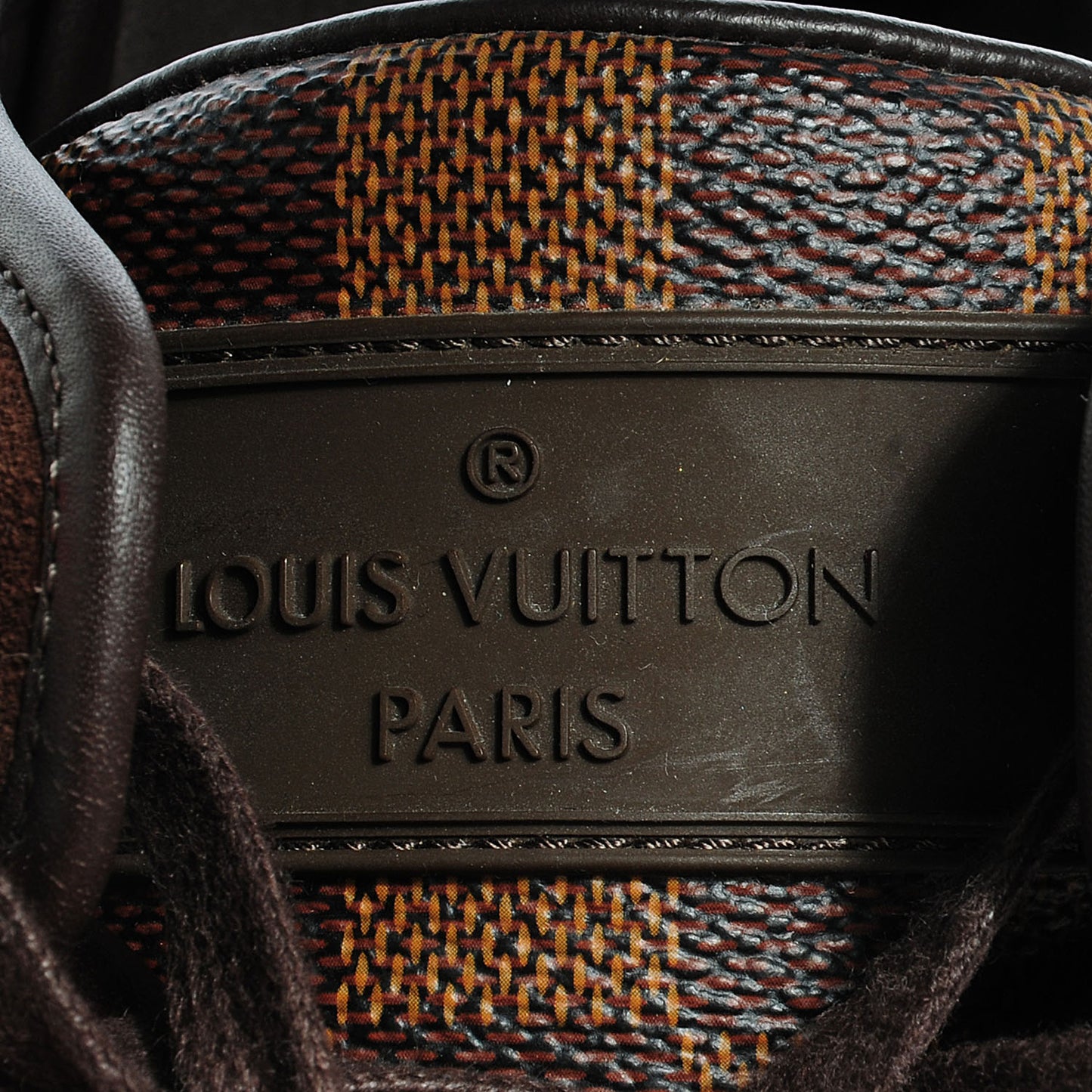 Suede Damier Ebene Cut Back Sneakers 9