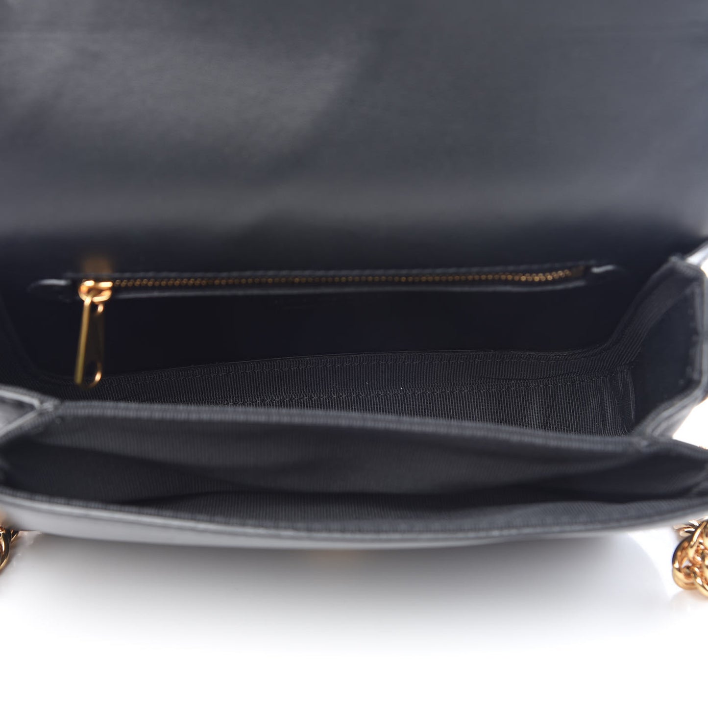 Smooth Calfskin Rainbow Link Shoulder Bag Black Multicolor