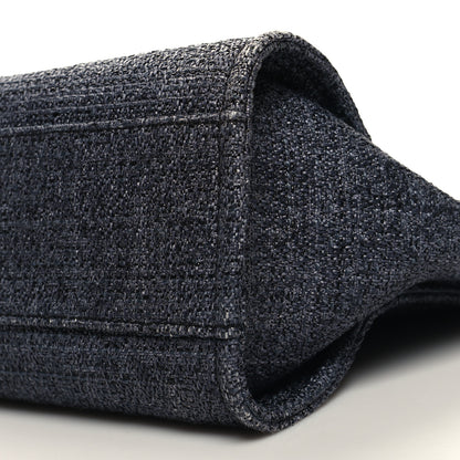 Chanel Mixed Fibers Calfskin Small Deauville Tote Blue 10 of 11