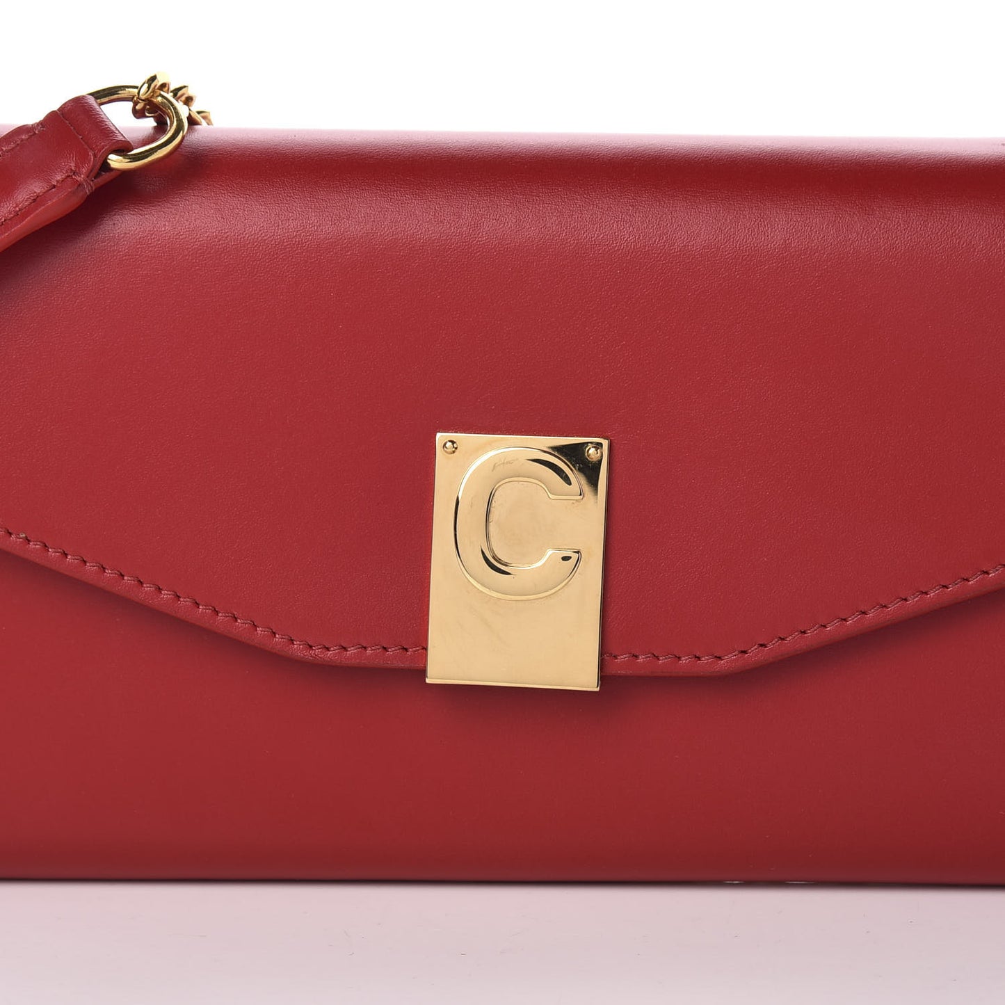 Calfskin C Wallet On Chain Bag Red