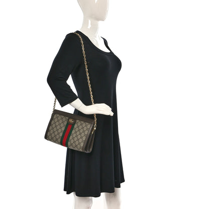 Gucci GG Supreme Monogram Web Small Ophidia Chain Shoulder Bag Brown 2 of 10