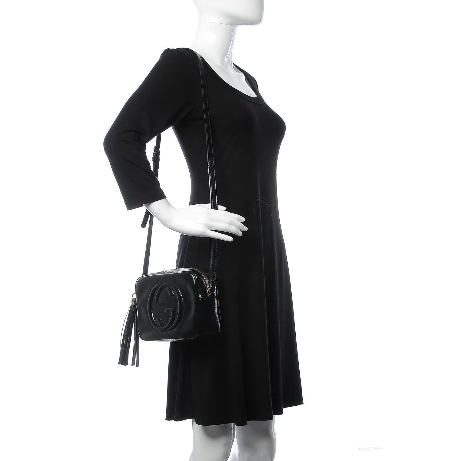 Gucci Soft Patent Small Soho Disco Bag Black 2 of 7