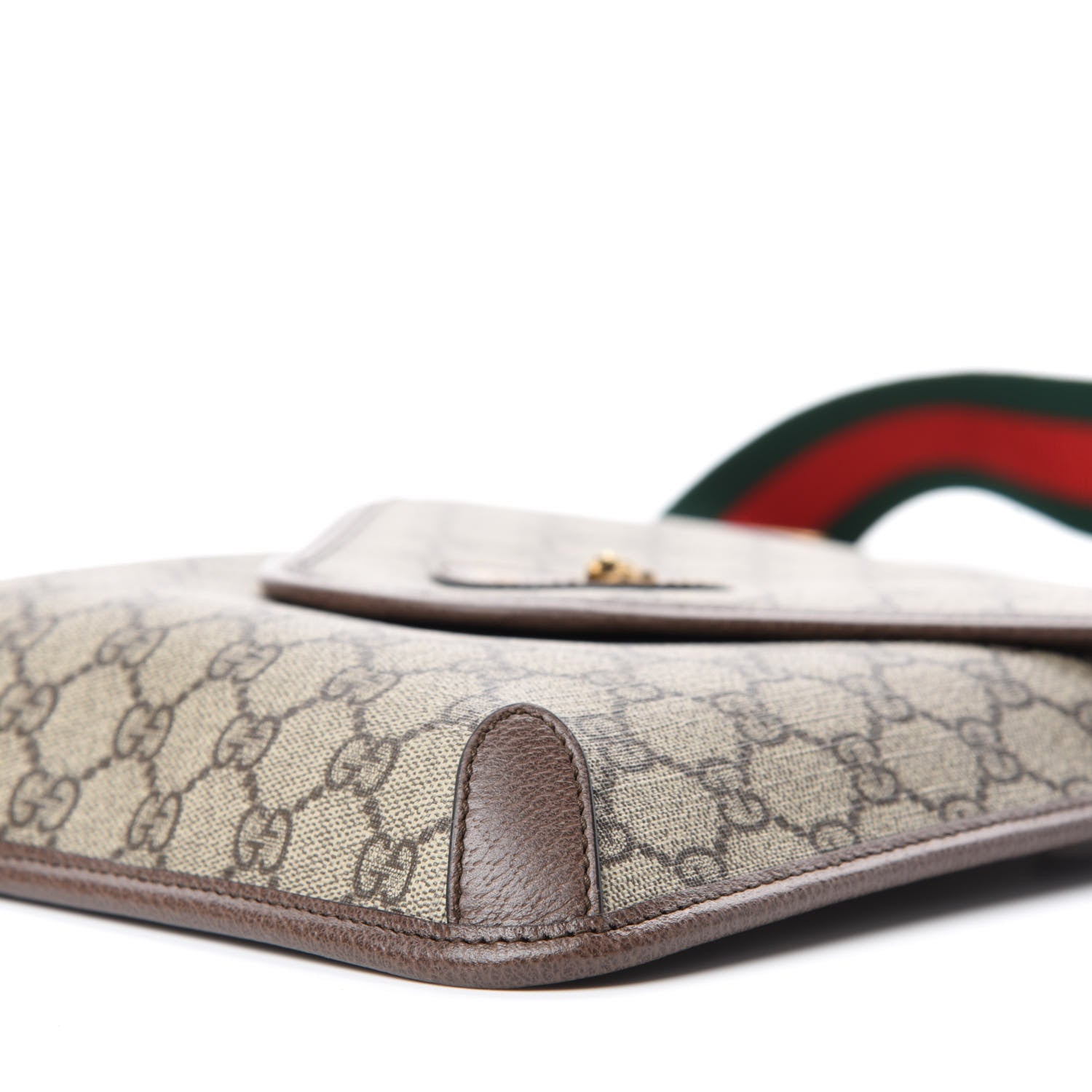 Gucci GG Supreme Monogram Web Medium Neo Vintage Flap Messenger Bag Beige New Acero 7 of 11