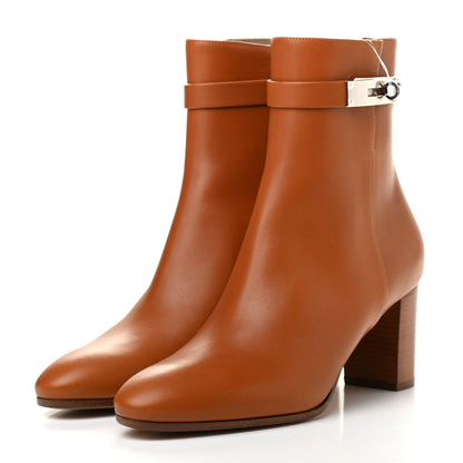 Hermes Calfskin Saint Germain Ankle Boots 39 Gold 3 of 8