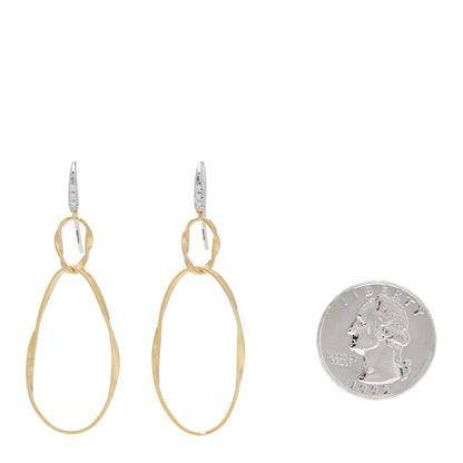 Marco Bicego 18K Yellow White Gold Diamond Marrakech Onde Double Drop Earrings 2 of 6