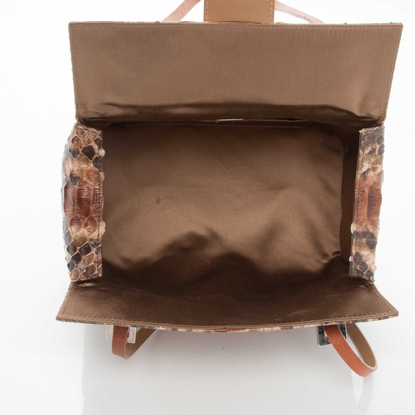 Python Box Bag Tote Cammello