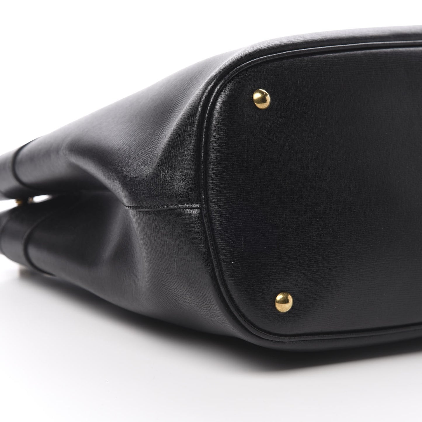 Textured Calfskin Large Bright Bit Tote Black