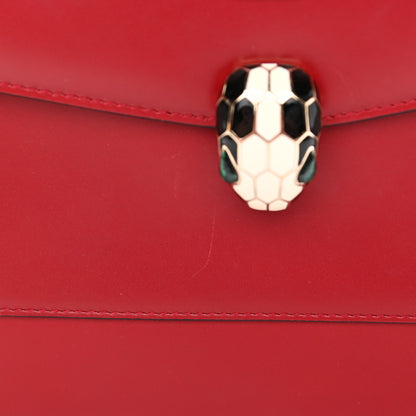 Bulgari Calfskin Serpenti Forever Top Handle Red 10 of 11