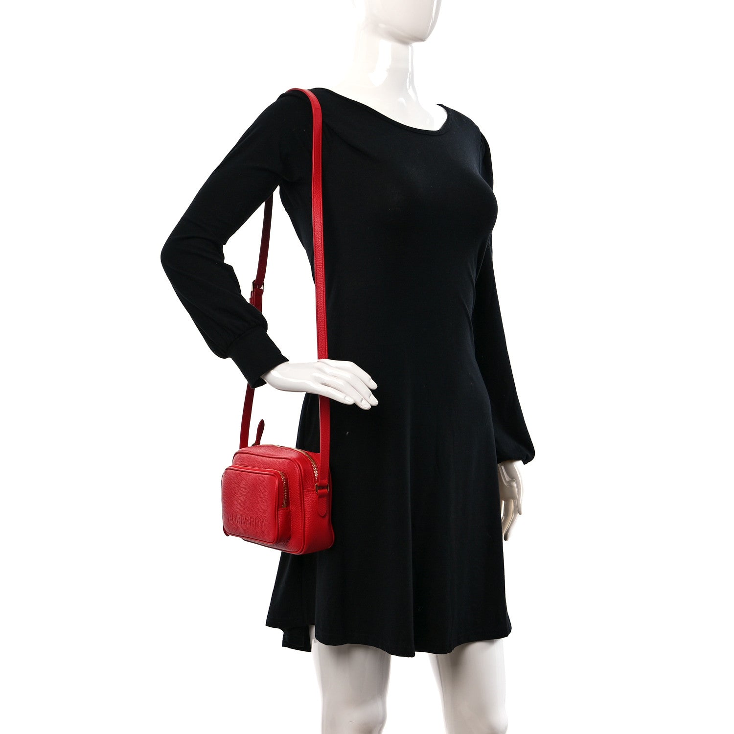 Burberry Grained Calfskin Small Camera Bag Red 2 of 9