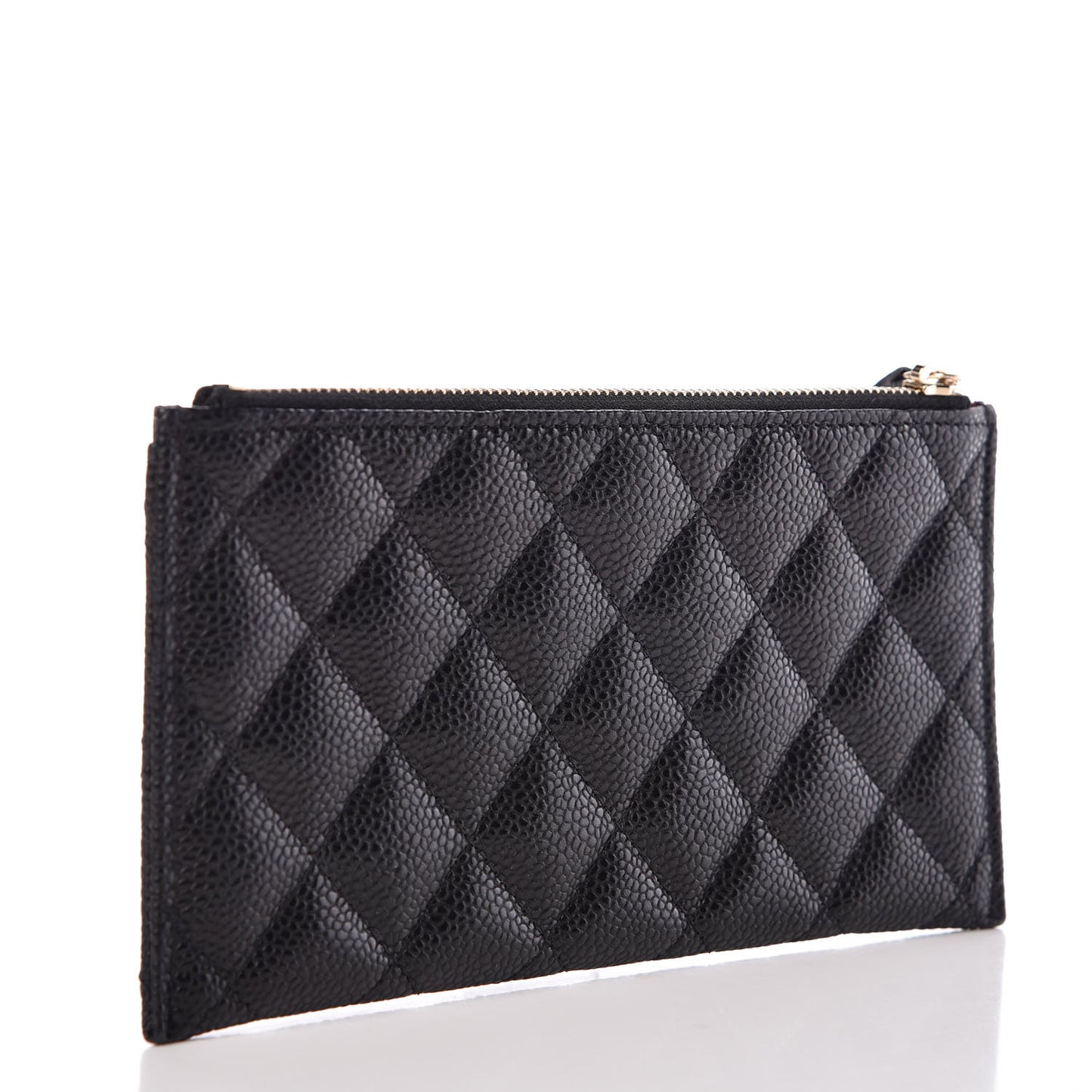 Caviar Quilted Classic Zip Pouch Black