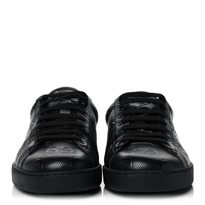 Gucci Calfskin GG Tennis Embossed Mens Ace Sneakers 9.5 Black 2 of 12