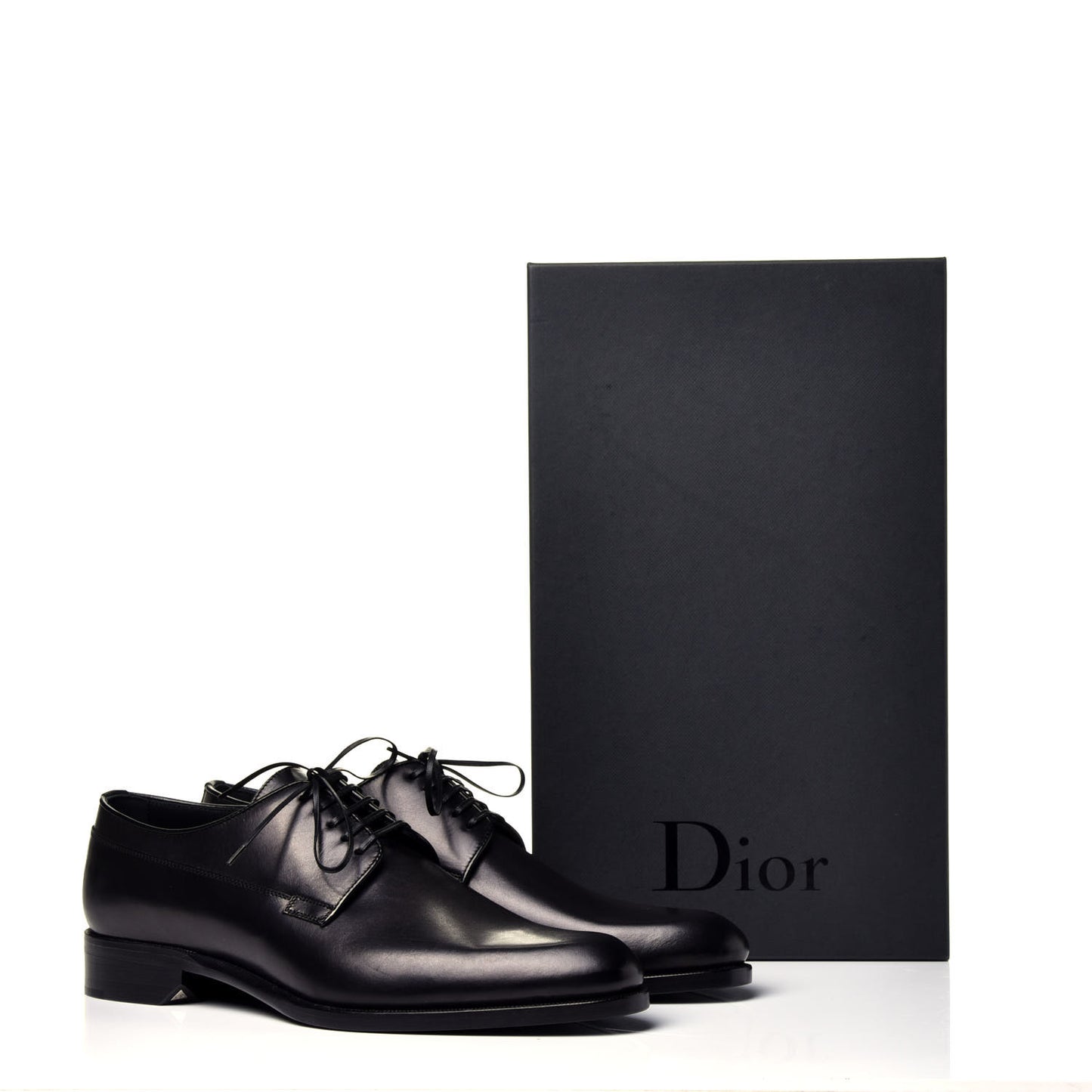 Brushed Calfskin Derby Shoes 40.5 Black