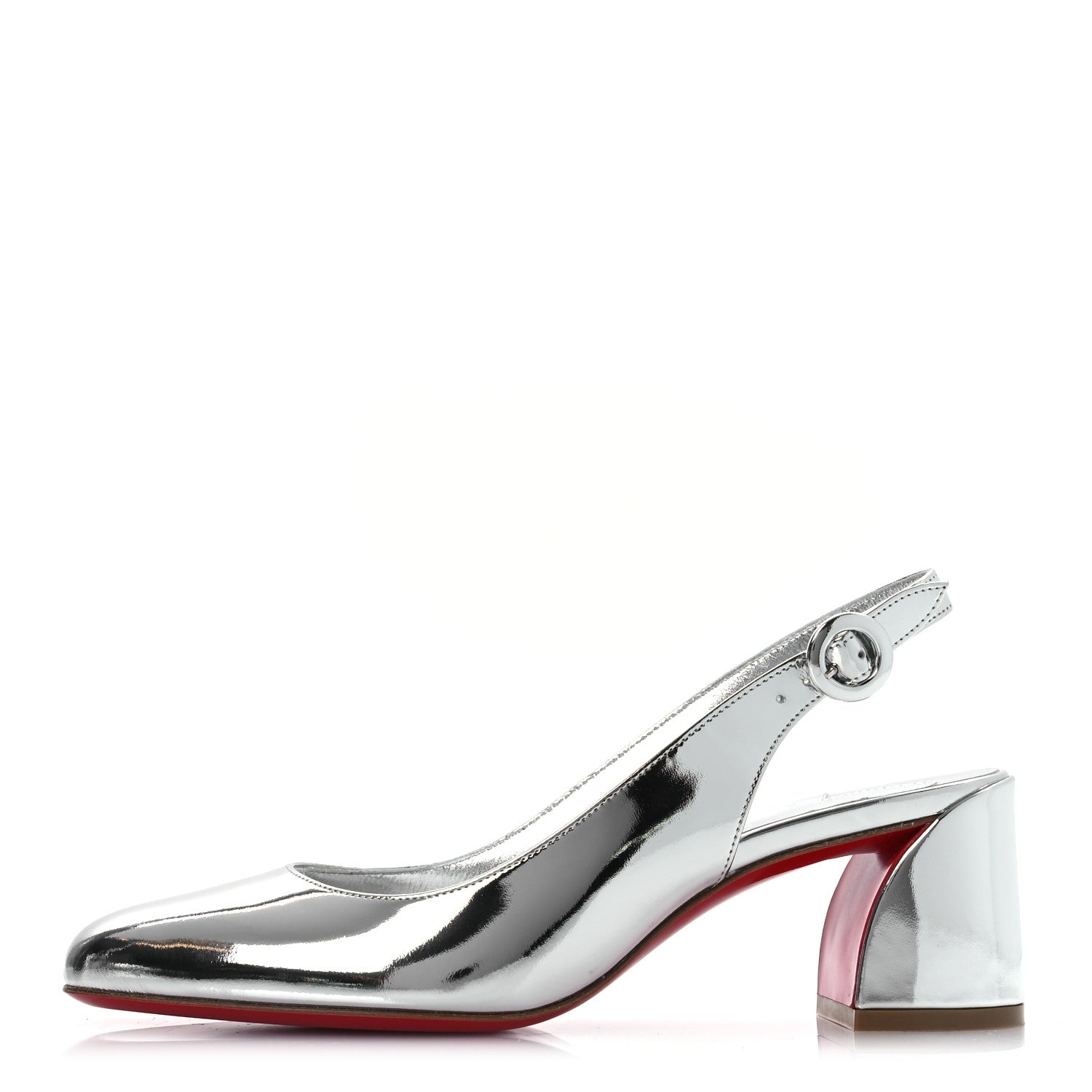 Christian Louboutin Specchio So Jane Sling 55 Pump 37 Silver 1 of 10