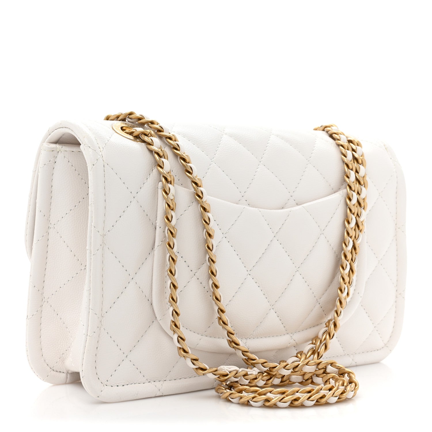 Chanel Caviar Quilted Medium Sweet Classic Flap White 3 of 10