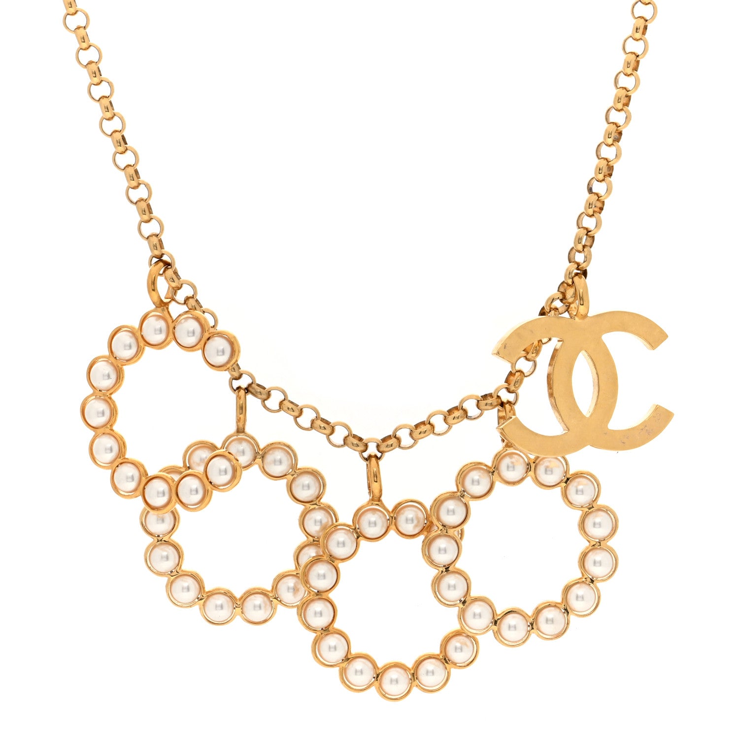 Chanel Pearl Coco Necklace Gold 1628005 – FASHIONPHILE