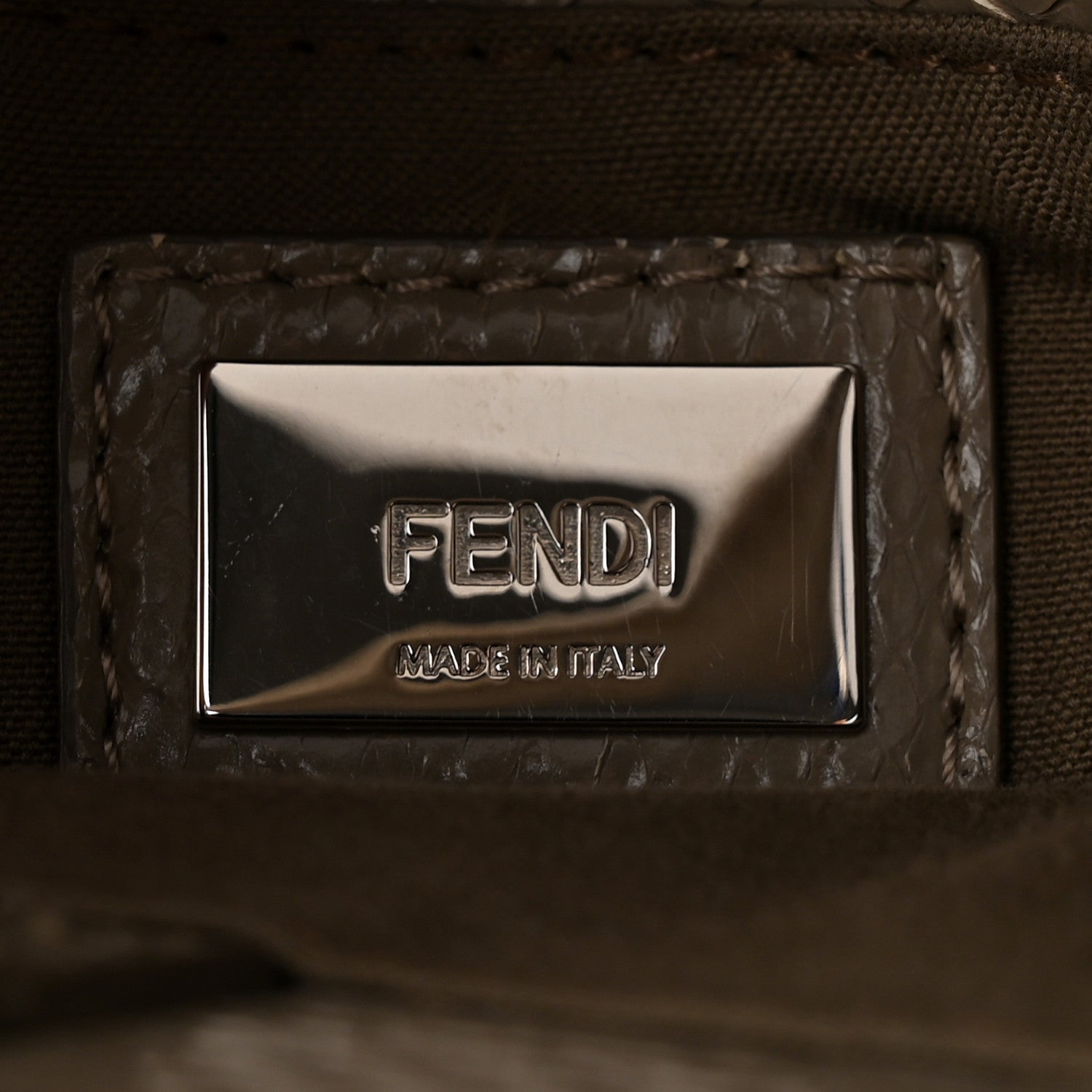 Fendi Snakeskin Petite 2Jours Tote Beige Multicolor 6 of 10