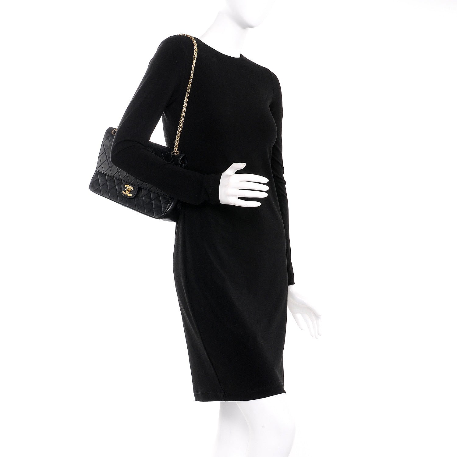 Chanel Lambskin Medium Mademoiselle Chain Double Flap Black 2 of 10