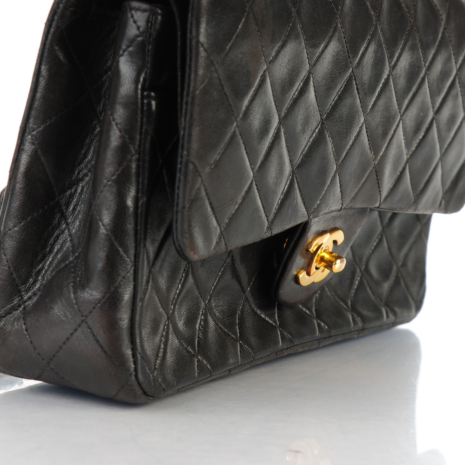 Chanel Lambskin Quilted Medium Double Flap Black 12 of 12