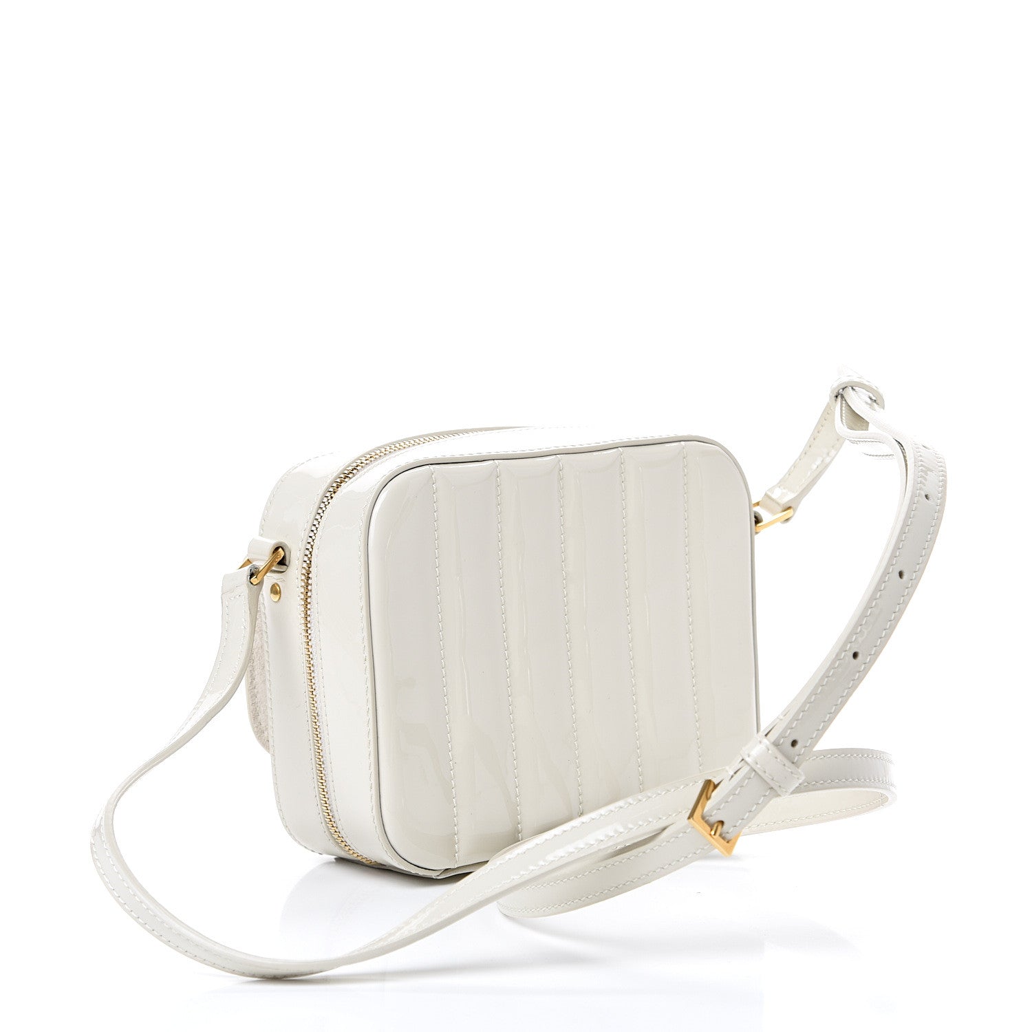 Saint Laurent Patent Matelasse Monogram Toy Vicky Camera Bag Off White 2 of 9