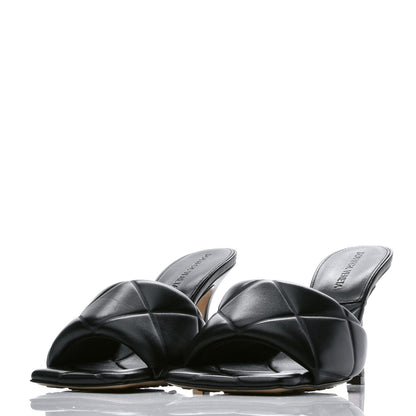 Bottega Veneta Nappa Quilted Rubber Lido Mule Sandals 38 Black 2 of 9
