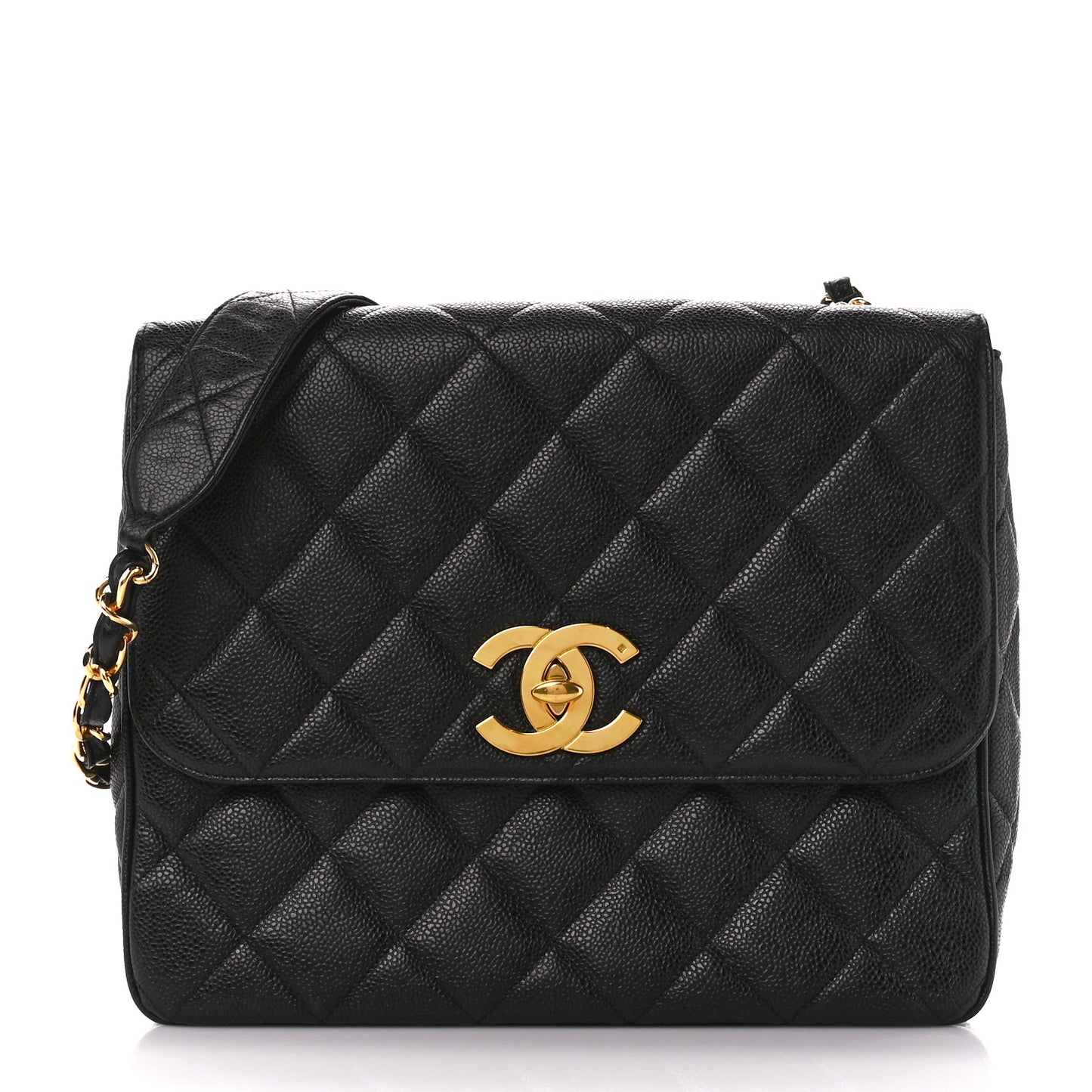 Caviar Quilted XL Jumbo Single Flap Black