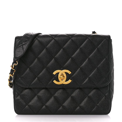 Chanel Caviar Quilted XL Jumbo Single Flap Black 1 of 10