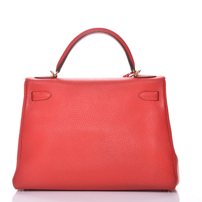Hermes Taurillon Clemence Kelly Retourne 28 Rouge Pivoine 6 of 28