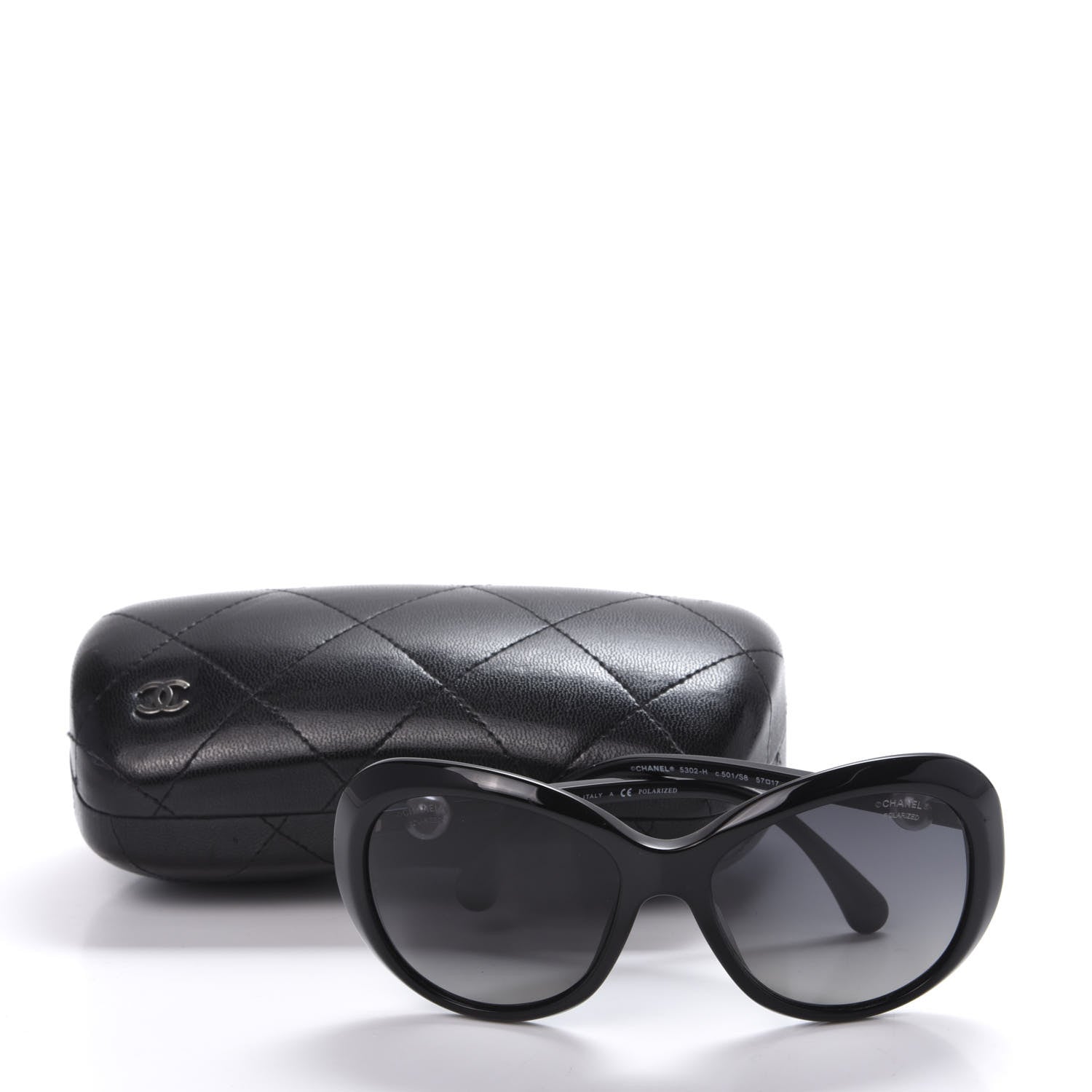 Chanel CC Pearl Polarized Sunglasses 5302-H Black 8 of 8