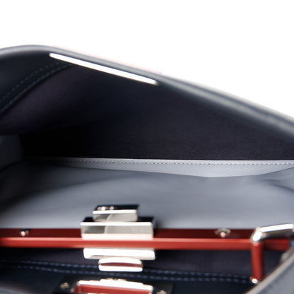 Fendi Vitello Seta Shiny Nappa Medium Peekaboo Iconic Satchel Blue Notte Ardesia 5 of 13