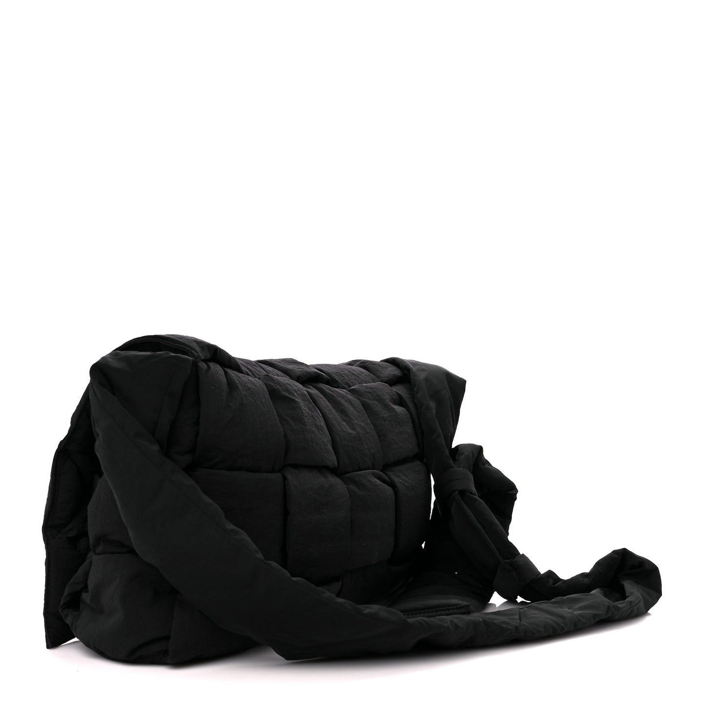 Nylon Intrecciato Padded Tech Maxi Cassette Bag Black